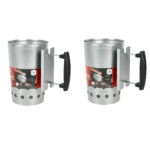 (2 Pack)Charcoal Chimney Starter for Outdoors, with Safety Handle