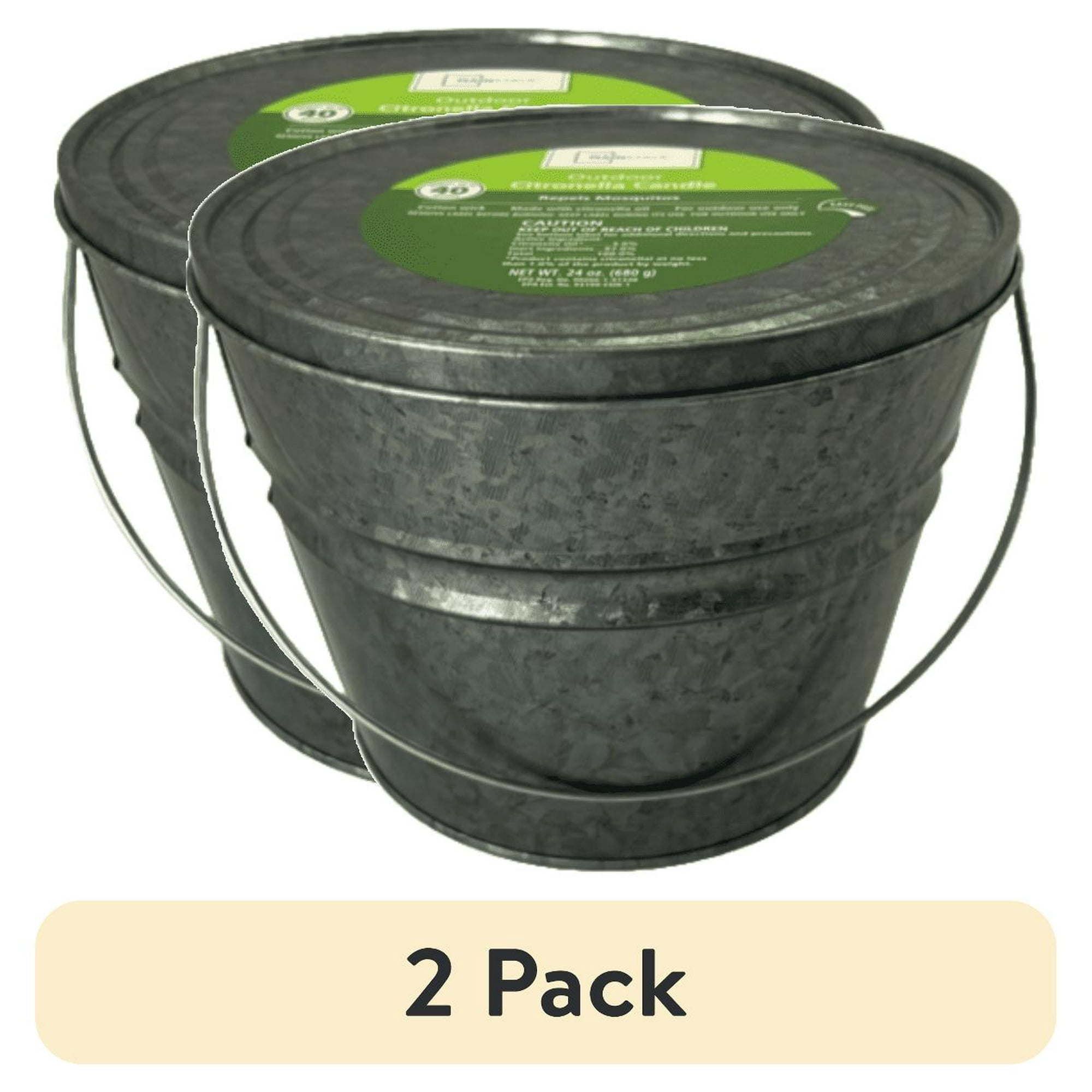 d0102x3m7pw.jpg (2 pack) 24oz Citronella Scented Metal Bucket with 40 Hr Burn Time, Heavy Duty - Image 1