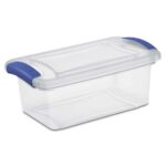 (3 pack) 7 Quart Latch Box, Clear Plastic Storage Bin with Clear Lid, Blue - Image 2