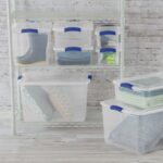 (3 pack) 7 Quart Latch Box, Clear Plastic Storage Bin with Clear Lid, Blue - Image 5