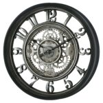 20" Indoor Rustic Metal Arabic Moving Gear Analog Wall Clock - Image 2