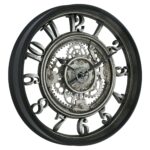20" Indoor Rustic Metal Arabic Moving Gear Analog Wall Clock