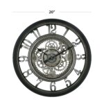 20" Indoor Rustic Metal Arabic Moving Gear Analog Wall Clock - Image 3
