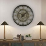 20" Indoor Rustic Metal Arabic Moving Gear Analog Wall Clock - Image 4