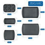 6 Piece Non-Stick Bakeware Sets, Easy for Release and Clean up, Carbon Steel, Gray - Image 3