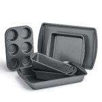 6 Piece Non-Stick Bakeware Sets, Easy for Release and Clean up, Carbon Steel, Gray - Image 4