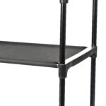 4 Shelf Closet Organizer with 2 Bins, Black, Metal Frame, Adult and Child - Image 5