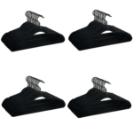 (120 PACK) Non-Slip Velvet Adult Clothing Hangers, 30 Pack, Black, Space Saving