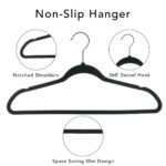 (120 PACK) Non-Slip Velvet Adult Clothing Hangers, 30 Pack, Black, Space Saving - Image 4