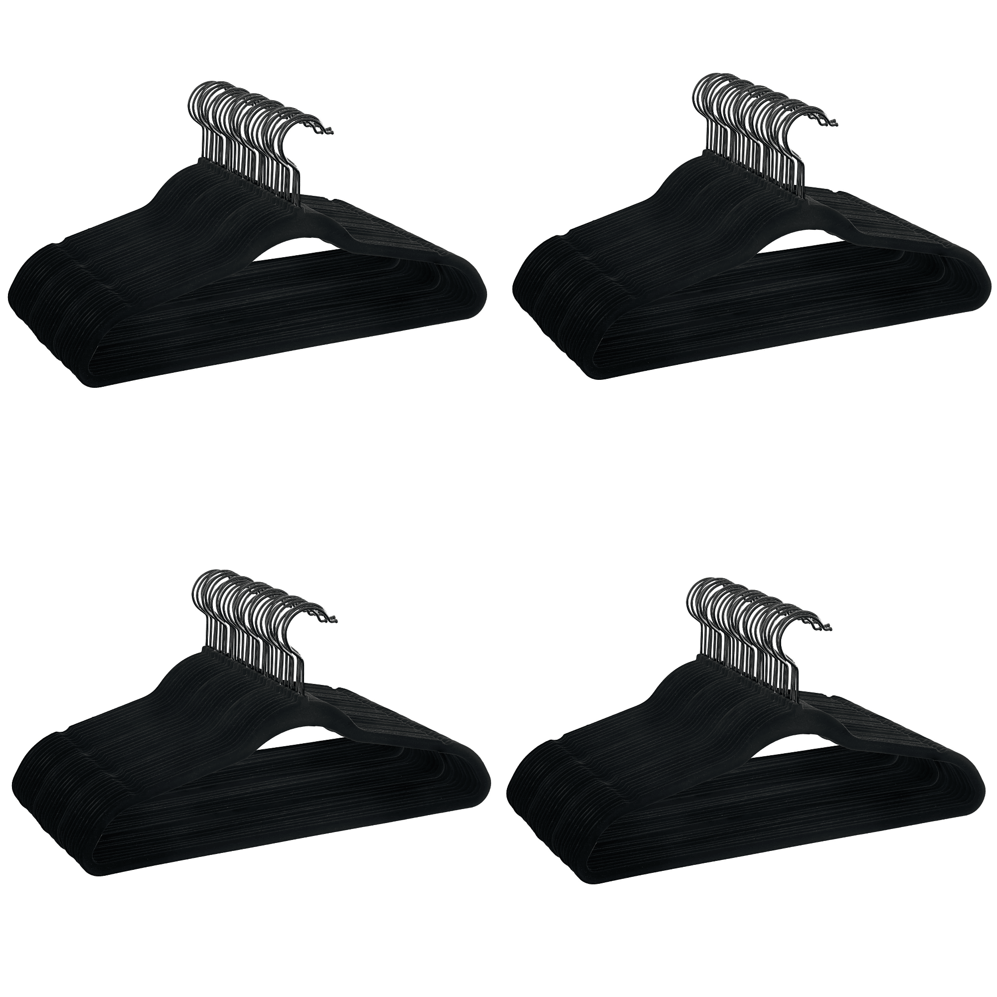 d0102x3m7zy.png (120 PACK) Non-Slip Velvet Adult Clothing Hangers, 30 Pack, Black, Space Saving - Image 1