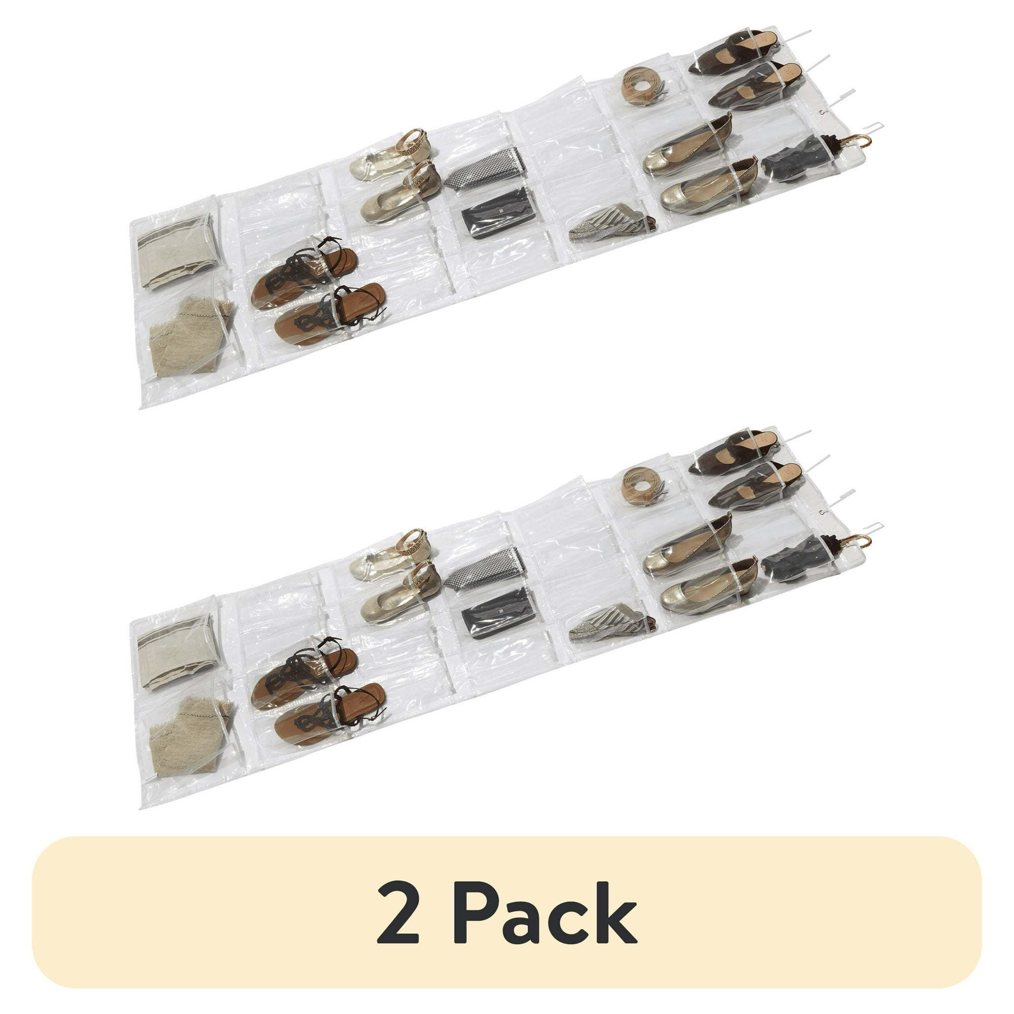 d0102x3mf17.jpg (2 pack) 26-Pocket Clear PEVA Hanging Shoe Organizer - Image 1