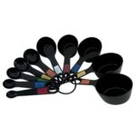 Professional 10 Piece Plastic Nesting Measuring Cup and Spoon Set Black - Image 2