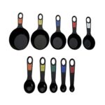 Professional 10 Piece Plastic Nesting Measuring Cup and Spoon Set Black