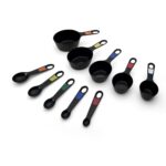 Professional 10 Piece Plastic Nesting Measuring Cup and Spoon Set Black - Image 3