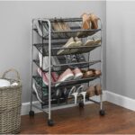 5 Tier, 30 Pair, Metal Mesh Shoe Rack - Image 3