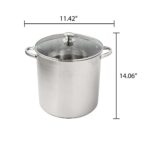 Stainless Steel 16-Quart Stock Pot with Glass Lid, Induction Compatible, Stainless Steel, Dishwasher Safe - Image 2