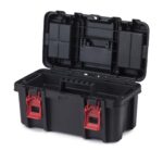 16-inch Toolbox, Plastic Tool and Hardware Storage, Black - Image 4