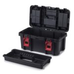 16-inch Toolbox, Plastic Tool and Hardware Storage, Black - Image 6
