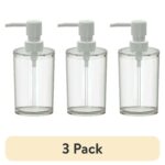 (3 pack) Clear Plastic Liquid Soap Pump Dispenser, 12oz Capacity