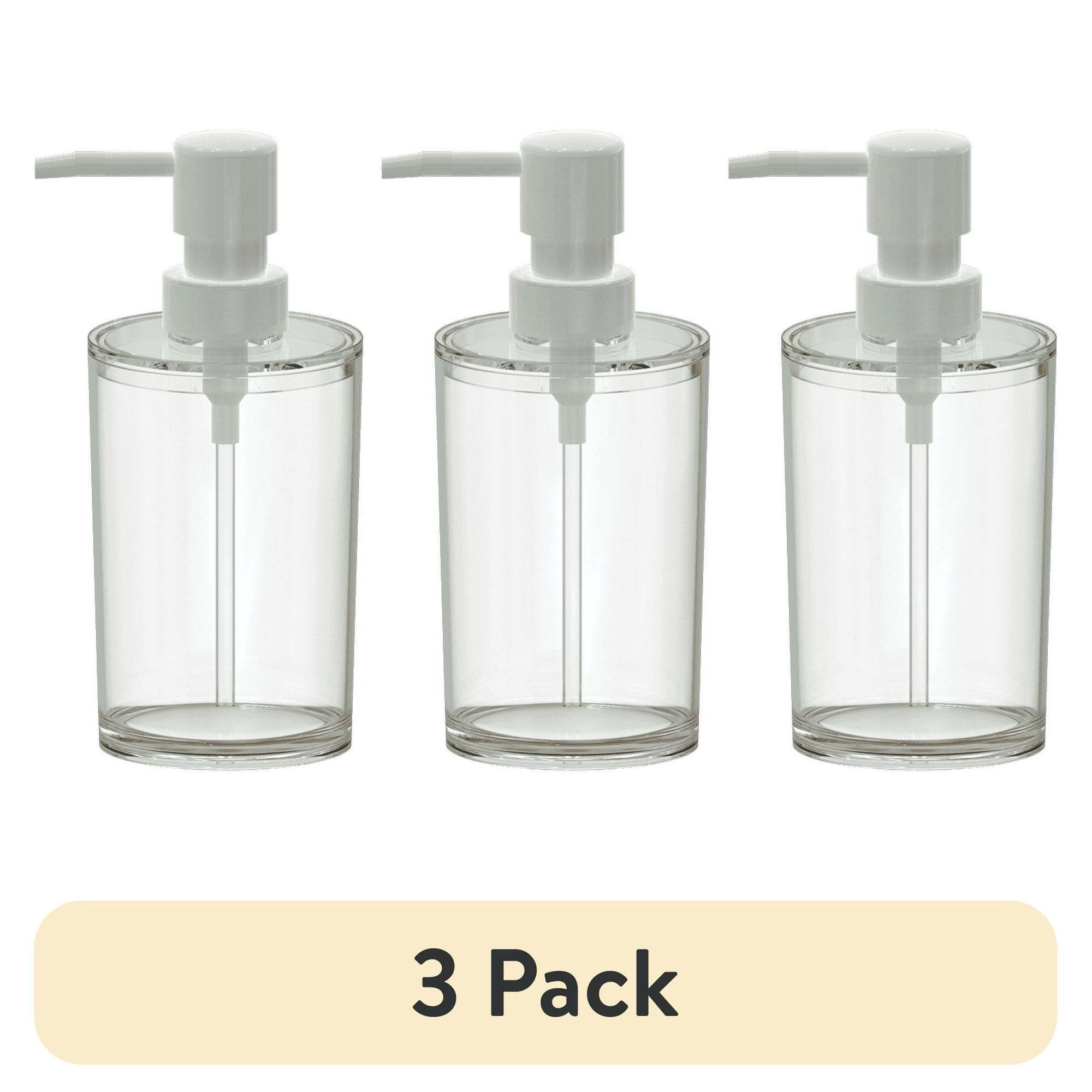 d0102x3mfhy.jpg (3 pack) Clear Plastic Liquid Soap Pump Dispenser, 12oz Capacity - Image 1