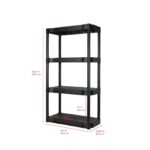 Black Plastic 4-Tier 56.2" H x 30"" W x 13.8" D, 280lb Total Capacity - Image 2