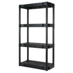 Black Plastic 4-Tier 56.2" H x 30"" W x 13.8" D, 280lb Total Capacity
