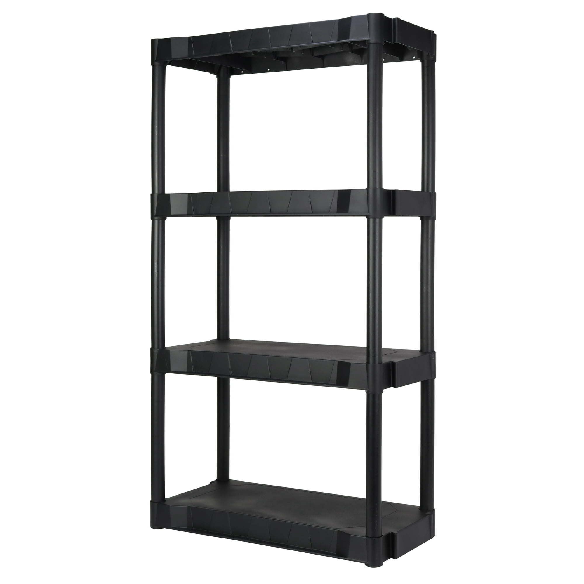 d0102x3mfig.jpg Black Plastic 4-Tier 56.2" H x 30"" W x 13.8" D, 280lb Total Capacity - Image 1