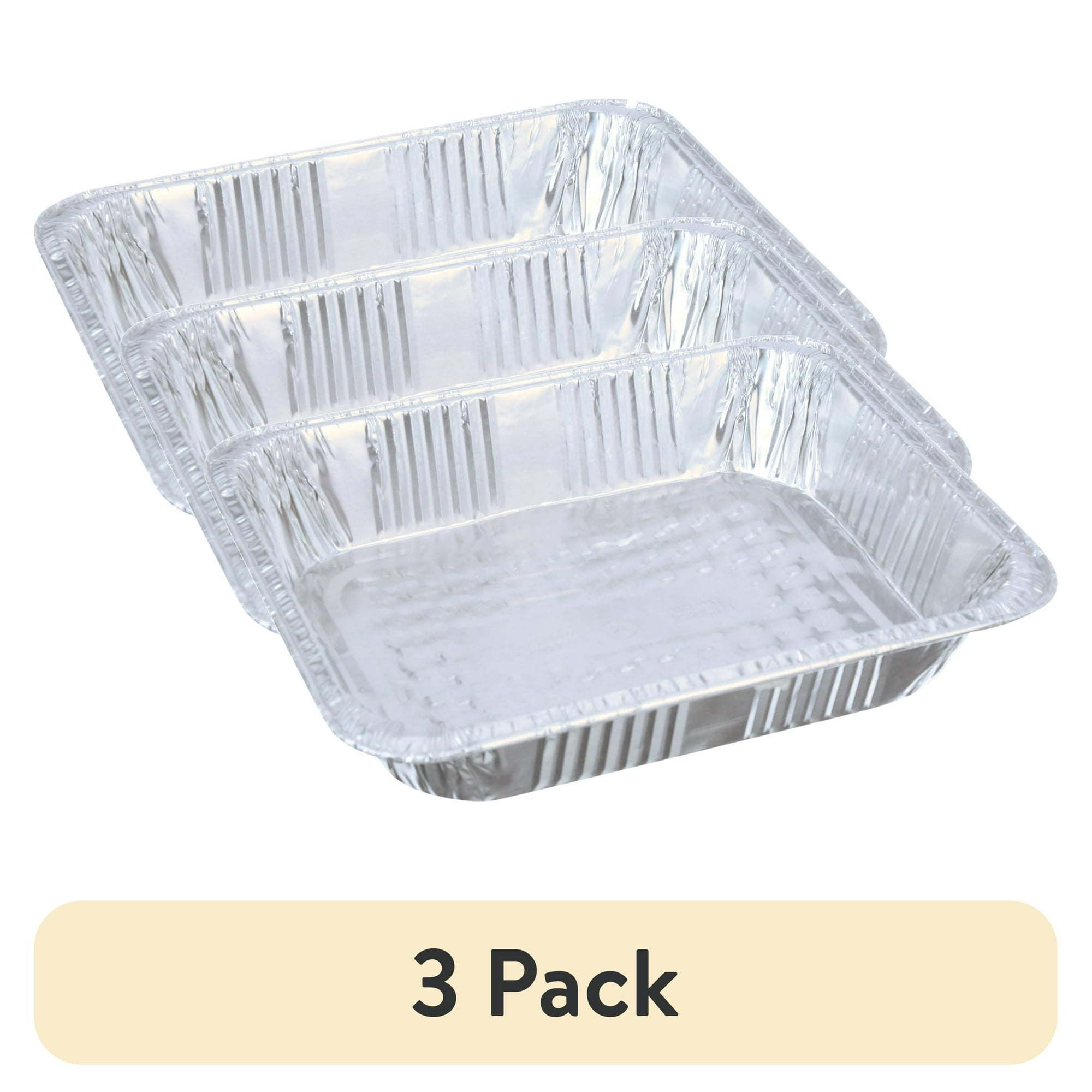 d0102x3mflu.jpg (3 pack) Aluminum Half Steam Table Pans, 12.75 x 10.38 x 2.81 inch, 4 Count per Pack. - Image 1