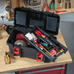 16-inch Toolbox, Plastic Tool and Hardware Storage, Black - Image 10