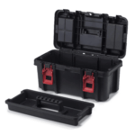 16-inch Toolbox, Plastic Tool and Hardware Storage, Black - Image 12