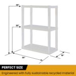 Plastic Shelves Garage Storage Shelving Unit 3-Tier 39"H x 14"D x 30"W White-300 lb Total Capacity - Image 2