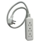 (3 pack)Indoor 3-Outlet 2ft , 13A 125V White Braided Cable Flat plug - Image 3