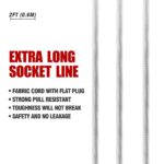 (3 pack)Indoor 3-Outlet 2ft , 13A 125V White Braided Cable Flat plug - Image 5