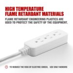 (3 pack)Indoor 3-Outlet 2ft , 13A 125V White Braided Cable Flat plug - Image 6