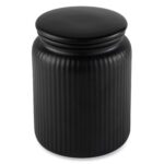 (2 pack) Medium (815mL) Ceramic Ribbed Kitchen Organization Jar, Black - Image 2