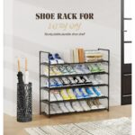 5-Tier Stackable Shoe Rack Organizer with Metal Frame, 35.5 inch Length, Holds 25–30 Pairs, Black - Image 3