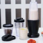 10-Piece Blender Set, Black, 300W, with 3 Jars (10oz, 16oz, 18oz), 2 Drinking Lids, Stainless Steel Blade - Image 4