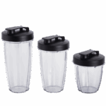 10-Piece Blender Set, Black, 300W, with 3 Jars (10oz, 16oz, 18oz), 2 Drinking Lids, Stainless Steel Blade - Image 3