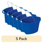 (5 pack) Auto Drive Plastic 12-Quart Oval Bucket, Blue