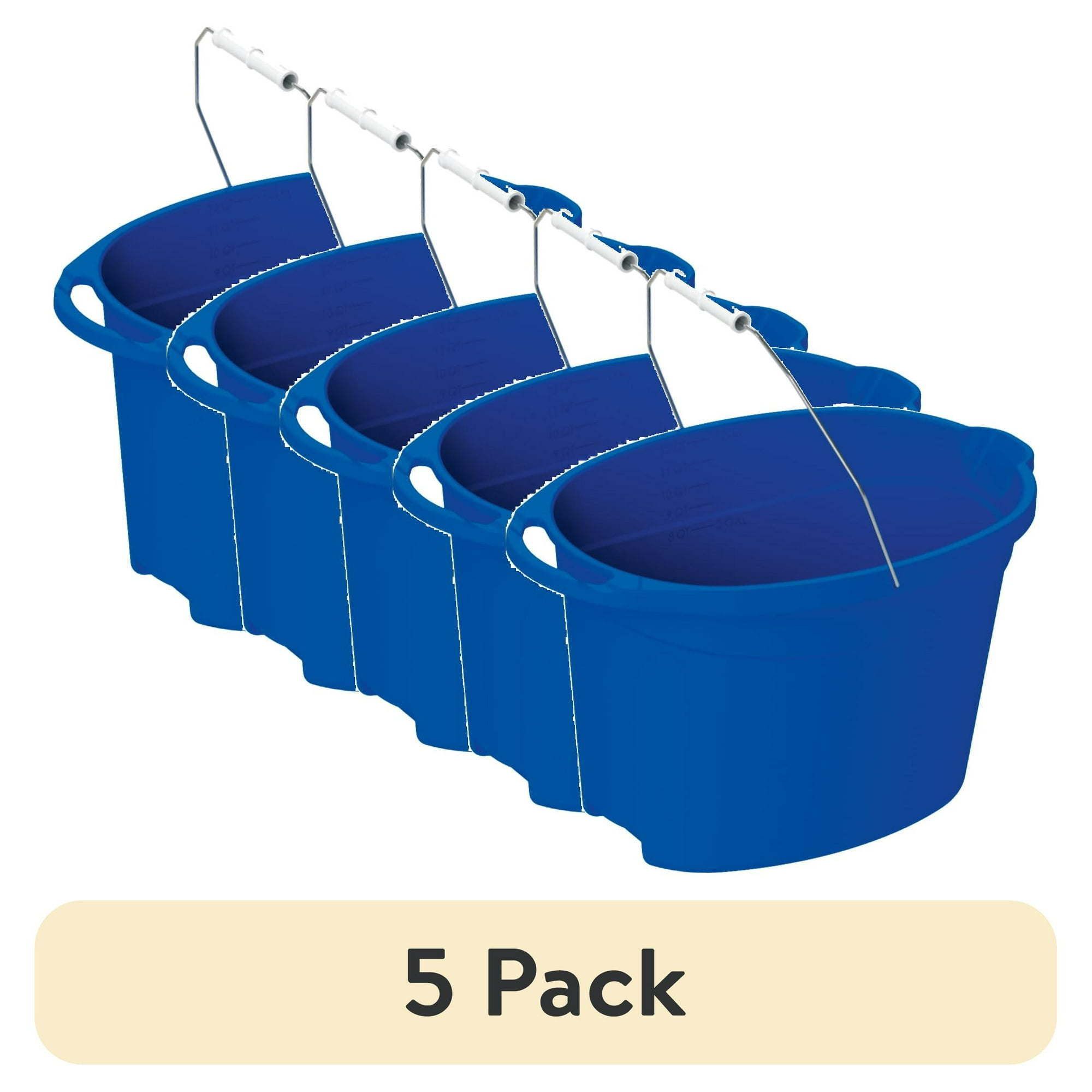 d0102x3mx3u.jpg (5 pack) Auto Drive Plastic 12-Quart Oval Bucket, Blue - Image 1