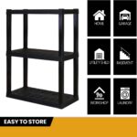 Plastic Shelves Garage Shelf Heavy Duty Shelving Unit 3-Tier 39"H x 14"D x 30"W Black-300 lbs - Image 4