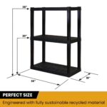 Plastic Shelves Garage Shelf Heavy Duty Shelving Unit 3-Tier 39"H x 14"D x 30"W Black-300 lbs - Image 5
