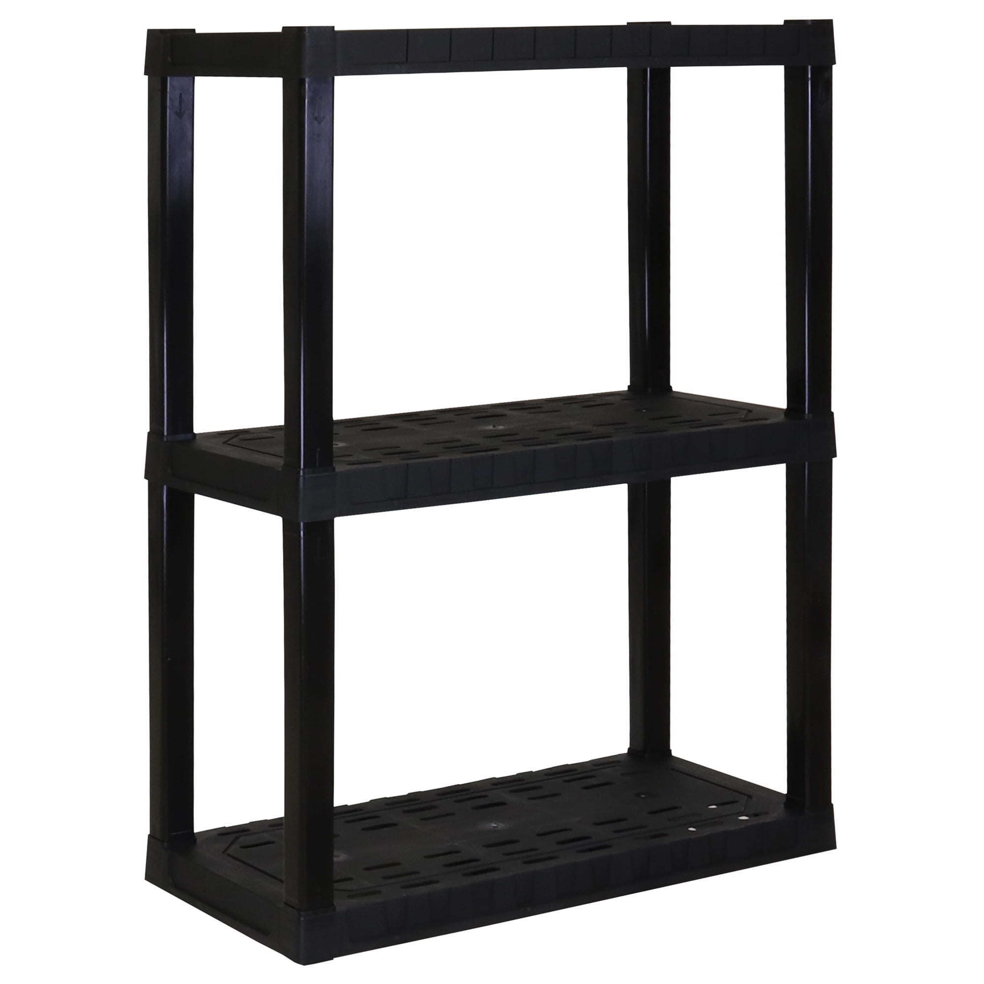 d0102x3mxfa.jpg Plastic Shelves Garage Shelf Heavy Duty Shelving Unit 3-Tier 39"H x 14"D x 30"W Black-300 lbs - Image 1