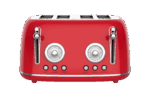 4 Slice Retro Style Toaster, Dual Control Toaster with Warming Rack, 6 Browning Settings, Bagel/Defrost Functions, Removable Crumb Tray, Stainless Steel Housing 1650W, Red - Image 12