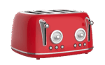 4 Slice Retro Style Toaster, Dual Control Toaster with Warming Rack, 6 Browning Settings, Bagel/Defrost Functions, Removable Crumb Tray, Stainless Steel Housing 1650W, Red - Image 13