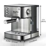 PlumChef Espresso Machine 20 Bar Professional Compact Homehold Coffee Espresso Maker with Milk Frother Steam Wand 54oz Water Tank Low Noise and Fast Coffee Machine - Image 2