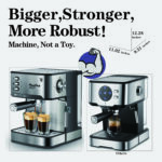 PlumChef Espresso Machine 20 Bar Professional Compact Homehold Coffee Espresso Maker with Milk Frother Steam Wand 54oz Water Tank Low Noise and Fast Coffee Machine - Image 3
