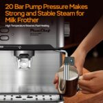 PlumChef Espresso Machine 20 Bar Professional Compact Homehold Coffee Espresso Maker with Milk Frother Steam Wand 54oz Water Tank Low Noise and Fast Coffee Machine - Image 8