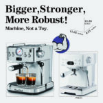 PlumChef Espresso Machine 20 Bar Professional Compact Household Coffee Espresso Maker with Milk Frother Steam Wand Pressure Gauge 60oz Water Tank Low Noise and Fast Coffee Machine for Cappuccino Latte - Image 2