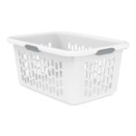 (4 Pack)2 Bushel Large Plastic Laundry Basket with 4 Comfort Grip Handles, White - Image 2
